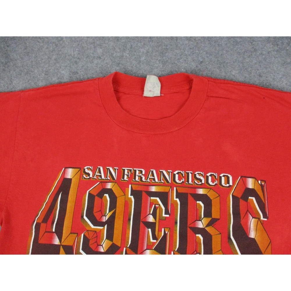 VINTAGE San Francisco 49ers Shirt Mens Large Red Black NFL Football 90s USA - Picture 4 of 16